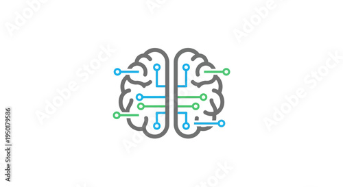 Brain with neural network connections.