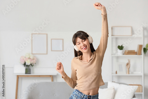Smiling young woman in head...