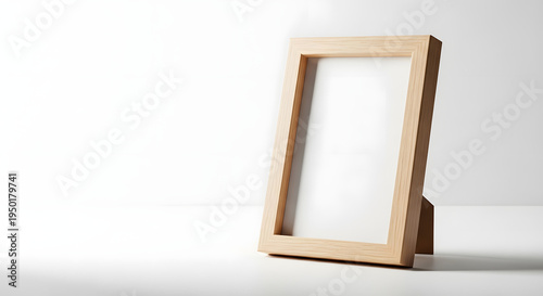 Elegant Wood Frame: A minimalist aesthetic showcases a simple yet elegant wood frame, perfect for displaying cherished memories, photographs, or artwork in any interior design.