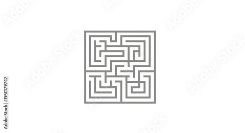 Intricate square maze design pattern.
