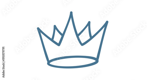 A simple blue line drawing of a crown.