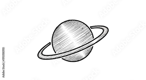 Saturn planet with ring system illustration.