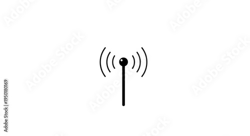 Simple black icon of a wireless signal tower.