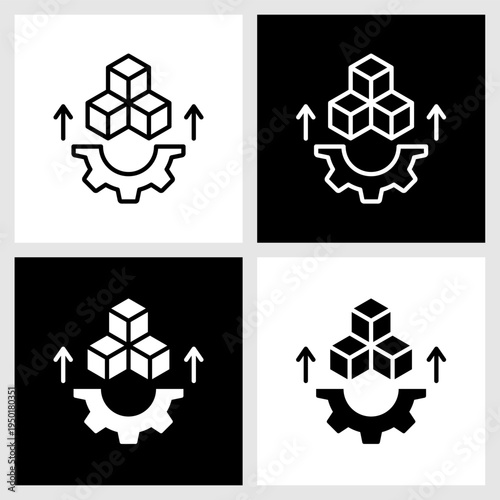 Capacity Building Icon with Black and White Background