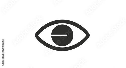 Black and white eye icon with closed pupil.