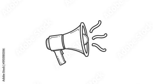 A simple line drawing of a megaphone.