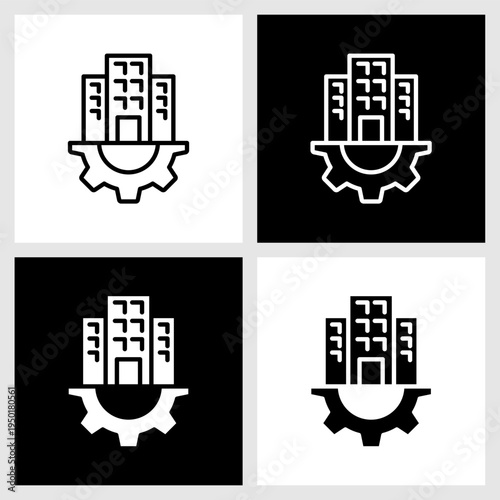 Adaptive Infrastructure Icon with Black and White Background