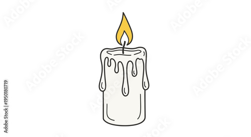 A simple illustration of a burning candle.