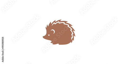 Brown hedgehog silhouette side profile.