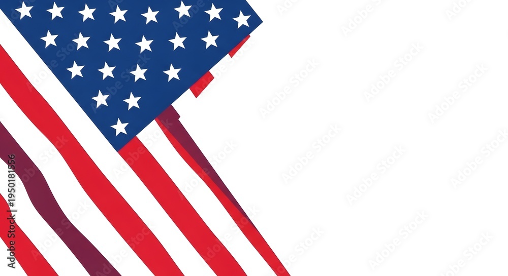Fototapeta premium American flag waving in the wind with stars and stripes
