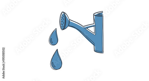 Leaking faucet with water drops.