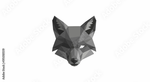 Low poly fox head illustration.