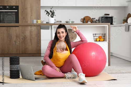Sporty young woman with her...