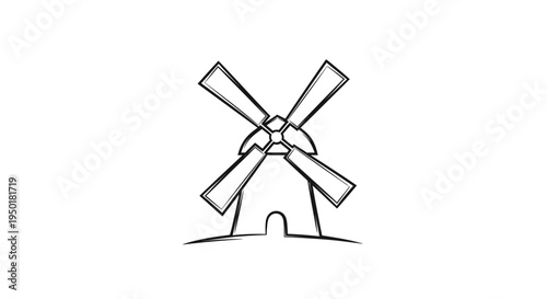 Simple line drawing of a windmill.