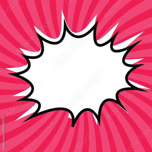 Surprising boom cloud with stars and lightnings in halftone background for sales and promotions. Banner template for surprises and bursting events. Vector illustration in pop art style