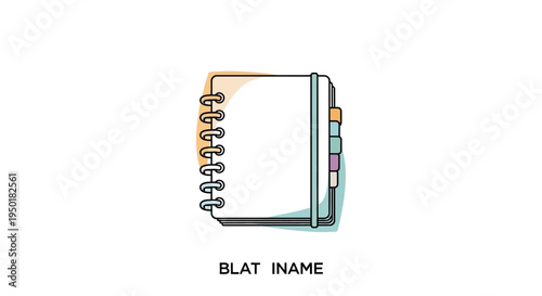 Colorful illustration of a spiral notebook.