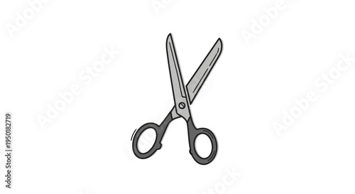 A pair of sharp metal scissors.