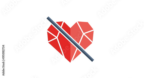 No love heart broken symbol icon.