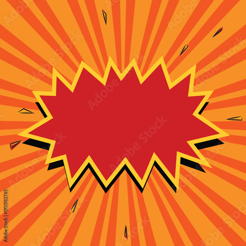 Surprising boom cloud with stars and lightnings in halftone background for sales and promotions. Banner template for surprises and bursting events. Vector illustration in pop art style