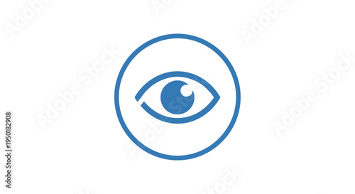 A blue eye icon in a circle.