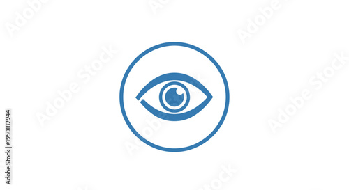 A blue eye icon in a circle.