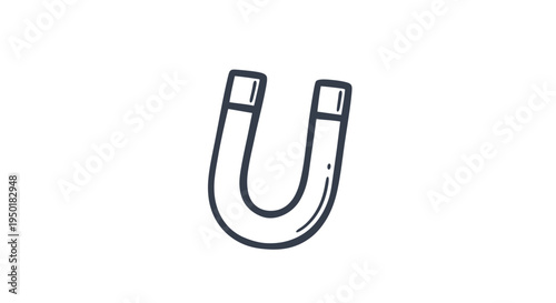 A simple illustration of a horseshoe magnet.