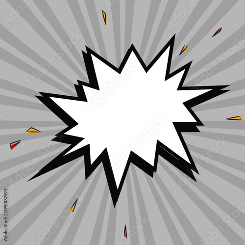 Surprising boom cloud with stars and lightnings in halftone background for sales and promotions. Banner template for surprises and bursting events. Vector illustration in pop art style