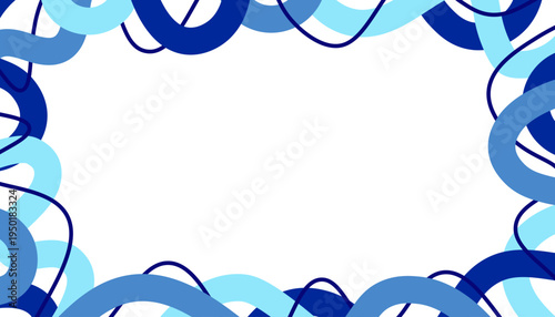 Abstract Blue Water Waves Circular Frame. Copy space. Place for text. World Water Day banner. Vector. PNG