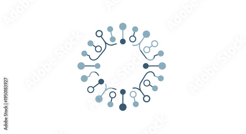 Molecular structure illustration with connected nodes.