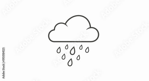 Simple illustration of rain falling from cloud.
