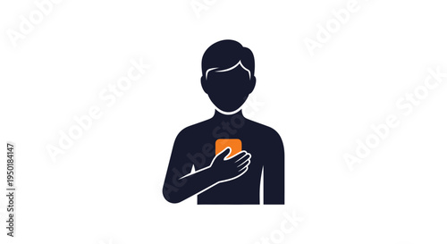 a person holding an orange.