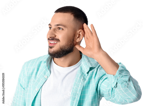 Young man trying to hear so...