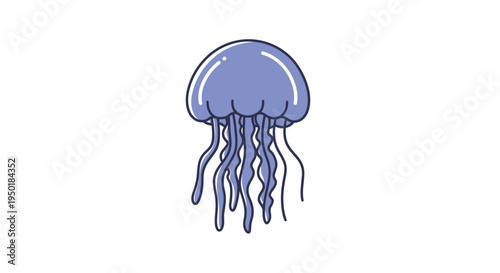 A blue jellyfish with long tentacles.