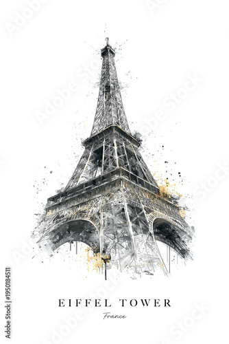 Eiffel Tower Watercolor Art