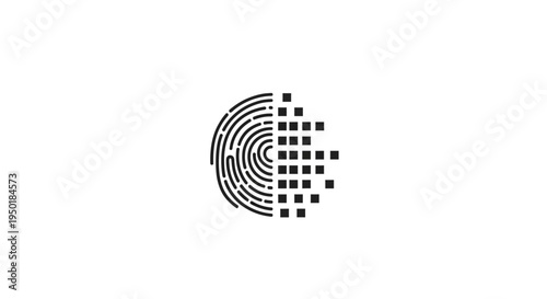 a black and white image of a fingerprint with squares.