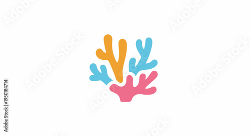 Colorful coral reef illustration with sea fans.
