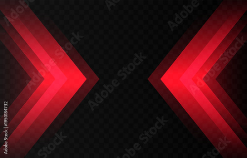 Glowing red arrows PNG. Dynamic glowing arrows showing speed and motion. Neon arrows PNG.