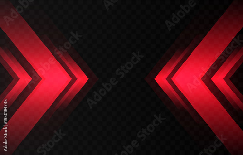 Glowing red arrows PNG. Dynamic glowing arrows showing speed and motion. Neon arrows PNG.