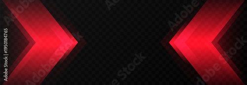 Glowing red arrows PNG. Dynamic glowing arrows showing speed and motion. Neon arrows PNG.