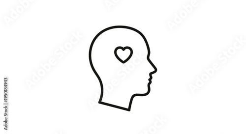 Icon of a human head with heart.
