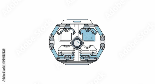 A futuristic mechanical component diagram.