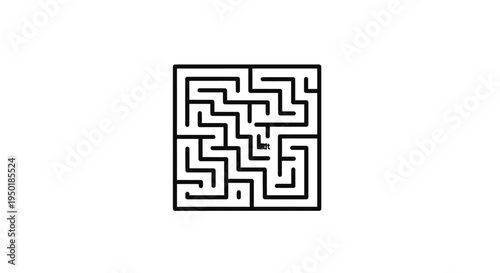 A complex black and white maze.