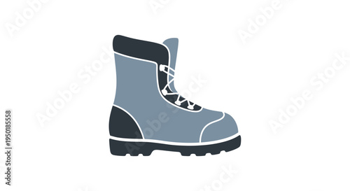 A gray and black hiking boot.