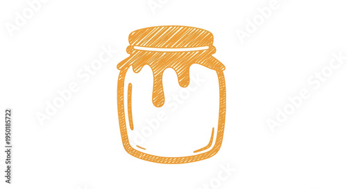 A simple illustration of a honey jar.
