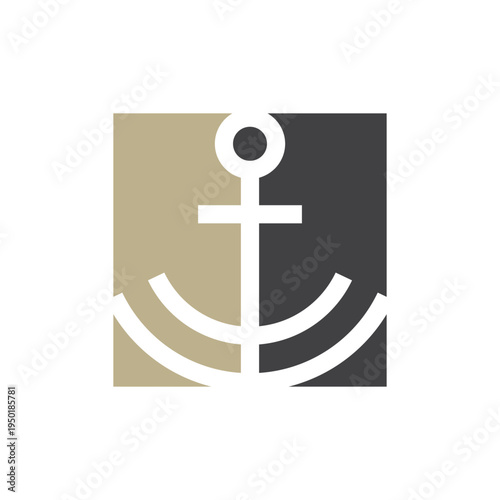abstract silhouette anchor logo template