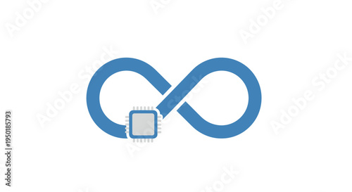 Infinity symbol with a lock.