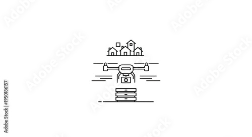 A drone delivering packages to people.