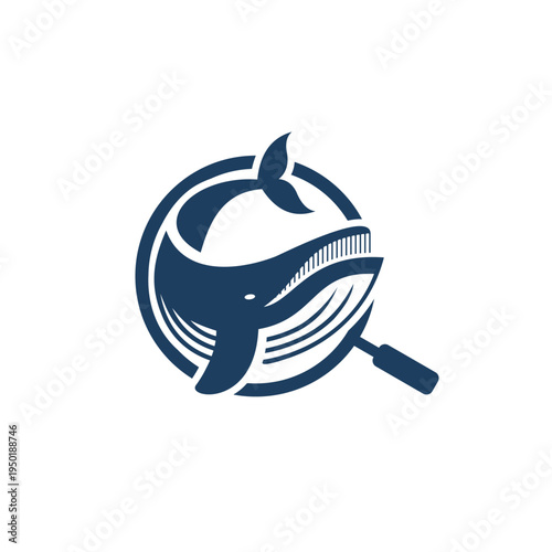 whale and magnifying glass logo