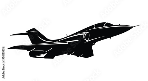 A sleek dark jet aircraft soars through the air a striking black silhouette high quality professional