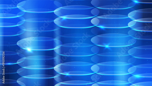 Blue Circular Abstract Background with Lights Effect